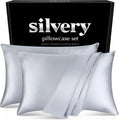 Silvery Silver Infused Pillowcase Set - 2 Pack Self-Cooling Pillowcases with Self-Cleaning Silvery Technology™ for Hygienic Sleep - Luxurious Silky Soft Comfort (Gray, King (U.S. Standard))