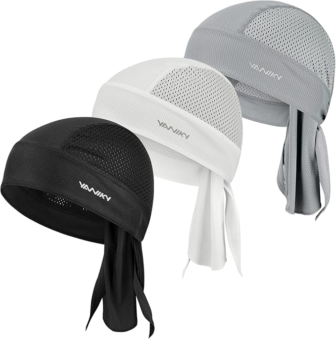 Bandanas Skull Caps for Men, Women Skull Cap Helmet Liner Cycling Hat Durags Motorcycle Bandana Sweat Wicking Do Rag