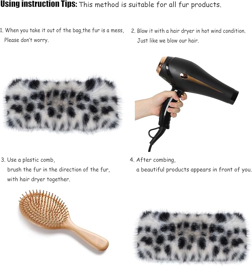 sy soul young Faux Fur Headband with Elastic for Women's Winter Earwarmer Earmuff