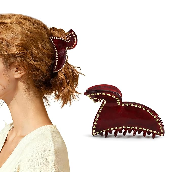 2026 Original Italian Designed Christmas Hair Claw Clips for Women, Strong Grip Plant-Based Acetate Hair Clips for Birthday Girls, Handmade Christmas Hair Accessories With Gift Box-Steed Herald