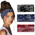 3 Pack Headbands for Women - Short Hair Bandana Headbands, Non Slip Elastic Sweat Hairbands, Soft Fabric Hair Wraps for Girls - Suitable for Workout, Yoga, Running & Sport