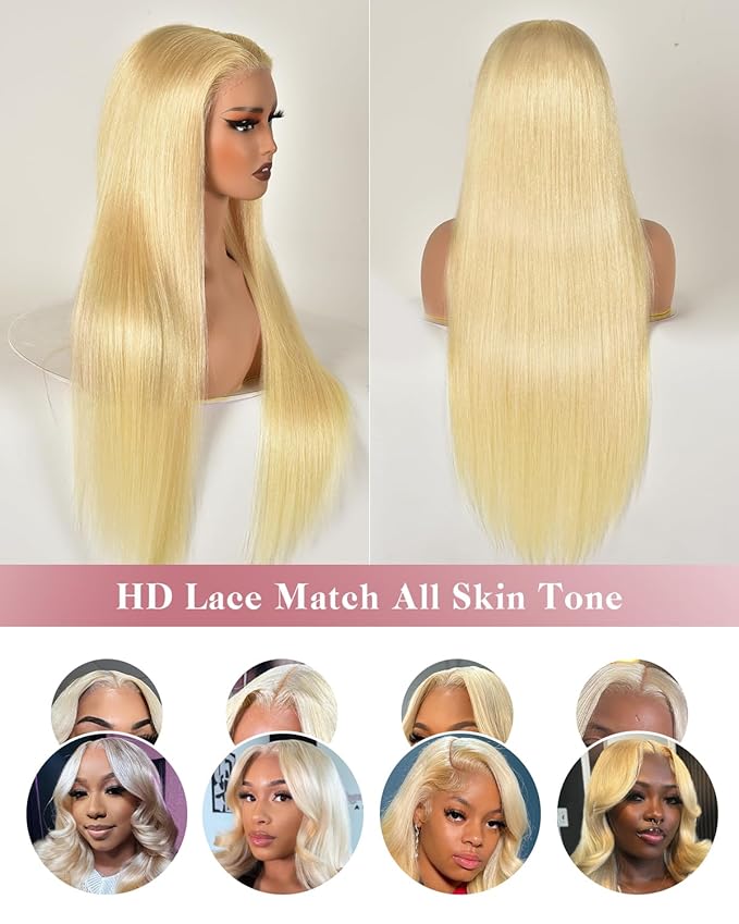 26 Inch Wear And Go Glueless 613 9x6 HD lace front wig Human Hair Pre Plucked Pre Cut For Beginners Human Hair 180% Density Straight Lace Front Wigs No Glue Pre Cut 3 Seconds To Wear Glueless Wig