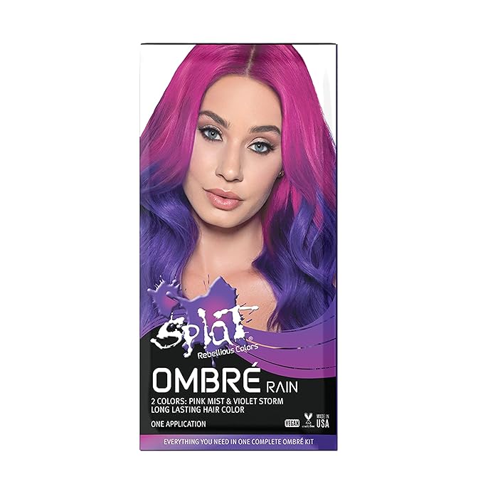 Splat Ombre Rain | Original Complete Kit | Blue & Purple Hair Color | Vegan & Cruelty Free