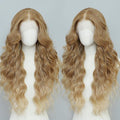 Ombre Blonde Synthetic Lace Front Wigs Pre Plucked 26 Inch Long Wavy 100% Futura Premium 13x4 HD Lace Wigs For Black Women Ready to Wear Beginner Friendly Daily Party Use