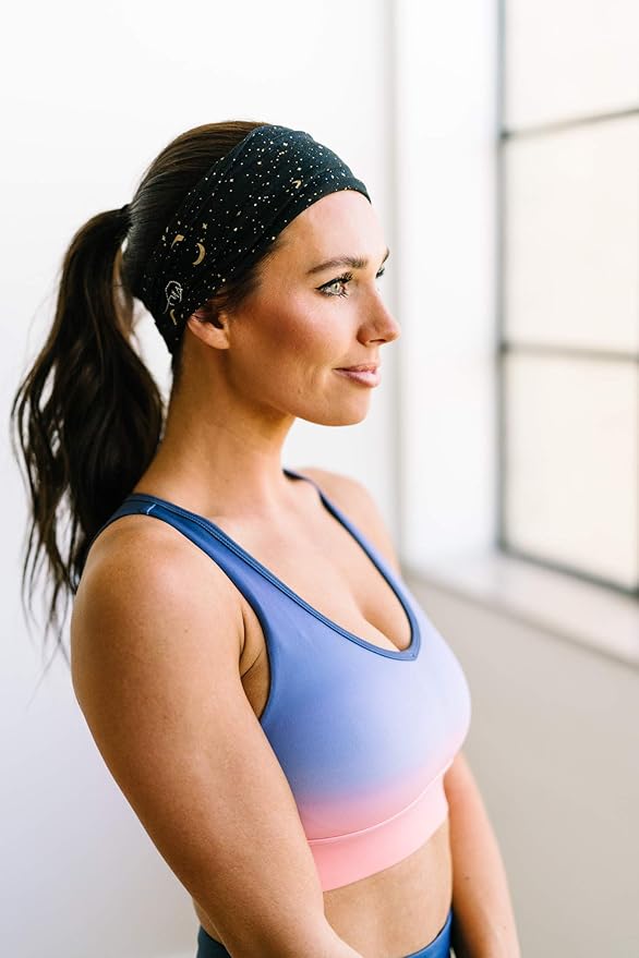 Maven Thread 4" Wide Workout Headbands for Women (2 Pack) – Non-Slip Sweatbands for Gym, Running & Yoga