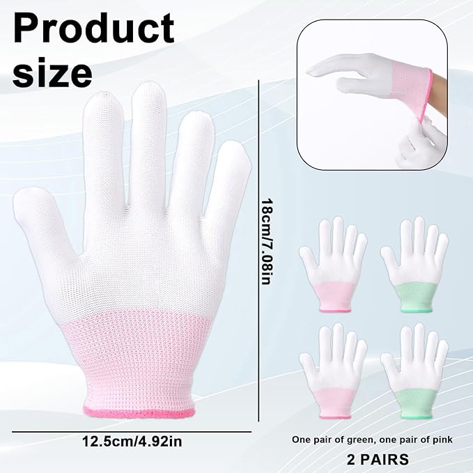 4 Pcs Heat Gloves for Hair Styling, Heat Resistant Gloves Professional Curling Iron Glove for Flat Iron and Curling Wand Suitable Sublimation Heats Transfer Printing
