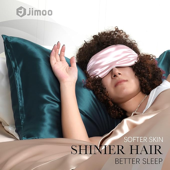 100% Mulberry Silk Pillowcase for Hair and Skin, 22 Momme Pure Natural Silk Pillow Case Both Sided with Zipper, Pillow Cover for Women Mom Men (Fog Blue, Standard 20''×26'', 1 Pack)