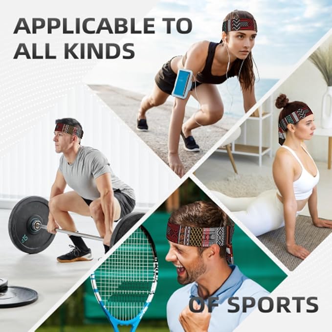 Sports Tie Headband Bandana Running Athletic Sweat Band Elastic Adjustable Sport Head Tie for Men Women Head Ties Ninja Tie Headbands Tennis Sweatbands Soccer Basketball Teams Running Head Band