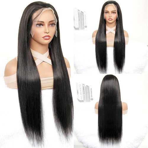 13X6 Lace Front Wigs human hair, 100% Real Human Hair,[More 1 Year Life,210-310g], Straight Wigs Human Hair Pre Plucked Glueless Wigs Human Hair for Women (24Inch)