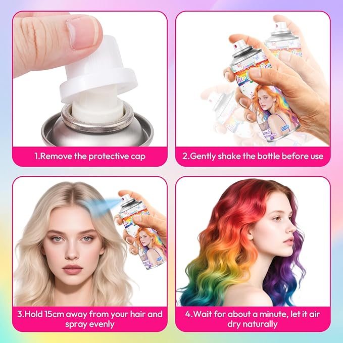 Red Temporary Hair Color Spray for Kids & Women- Washable Root Touch Up Hair Dye, Non-Sticky Hair Wax for Christmas,Cosplay,Parties (120ML, Red)