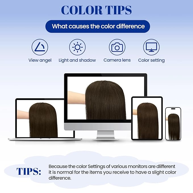 WORLDSTAR Human Hair Topper Real Hair Toppers for Women Add Volume 360°3D Coverage Hairpieces Hand-stitched,6 * 7 Inch Base 14Inch #2 Dark Brown,65g with Thinning Hair Upgrade Lace Base (tp#2-14)