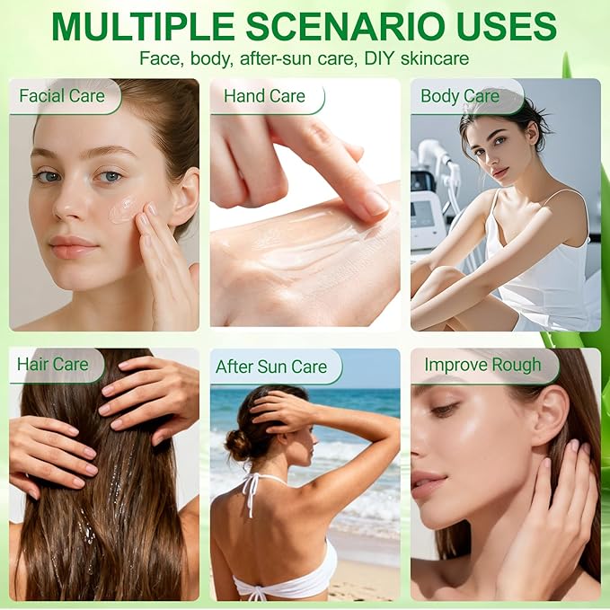 Erinde 120 Pack Aloe Vera Gel for Face, Hair & Body, 99% Pure Aloe Vera Gel for Sunburn Relief, After Sun Skin Care Relief, Skin Care Bulk Soothing Hydrating Aloe Gel for All Skin Types