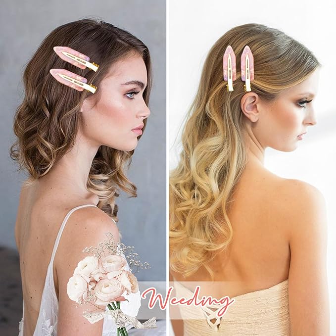 20PCS Bridesmaid Hair Clips - No Bend, Light Pink Hair Clips for Bride, Women & Girls (20Pcs/10Cards)