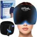 Hilph Adjustable Migraine Relief Cap with Thickened Gel Cold Compress, Headache Relief Cap, Face Cooling Mask Gel Head Wrap for Tension, Stress & Hangover, Soothing Gifts for Women Men Black