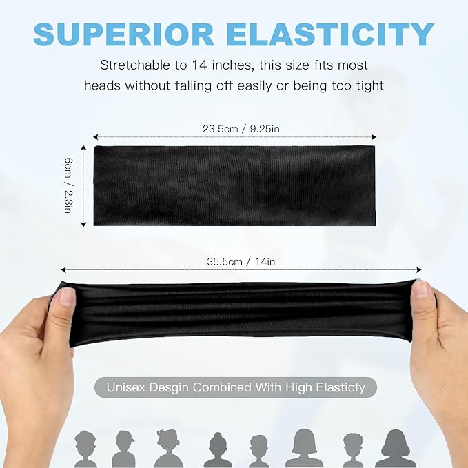 8 Pcs Headbands for Women's Hair, Fashion Hair Bands for Women Soft Elastic Ladies Headband Yoga Gym Hair Accessories