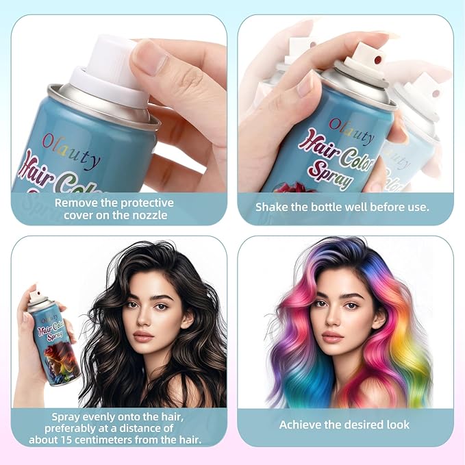 Blue Hair Spray, Temporary Hair Color Spray For Kids Women Men, Temporary Hair Dye Washable Hair Color Wax,Non-Sticky Color Hair Spray for Halloween Crazy Hair Day,Cosplay Party DIY,Christmas (Blue)