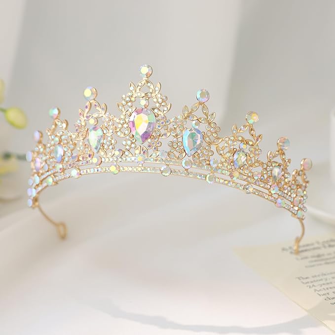 Princess Tiara and Crown for Women Wedding Tiaras for Bridal girls Tiaras and Crystal Crowns Rhinestone Headband Metal Hair Accessories for Costume Birthday Party Prom Gifts