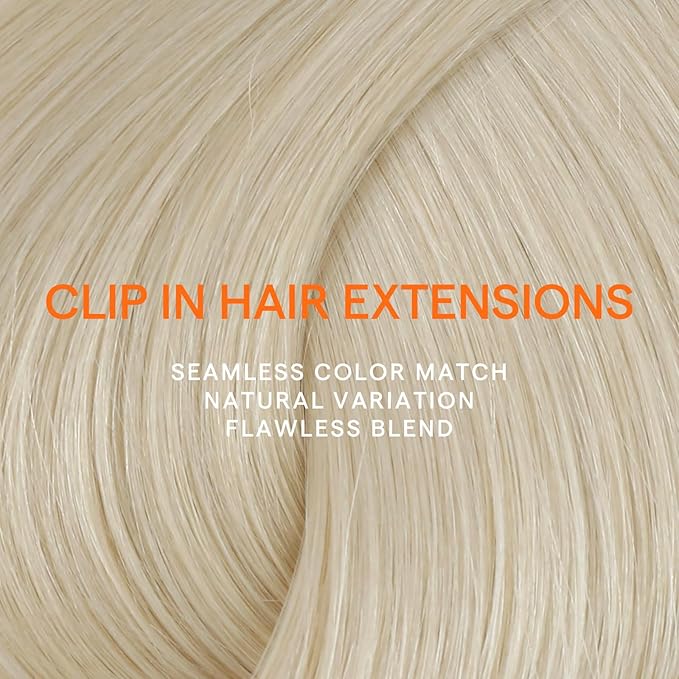 Full Shine Clip in Hair Extensions White Blonde 22 Inch Clip in Extensions for Women Remy Hair Extensions Clip ins Blonde Natural Human Hair 7 Pcs 120 G