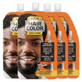 Edbe Hair Color Easy Comb Dark Brown (4 Pack) - Grey Hair Mustache and Beard Coloring for Men with One Application Kit