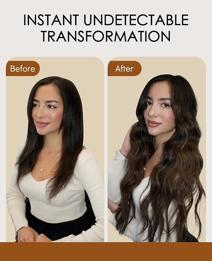 VINBAO Invisi Edge Tape in Hair Extensions 55g 20in Natural Black Ombre to Chocolate Brown 20pcs Invisible Injected Tape in Hair Extensions Real Human Hair 20inch #1BT4