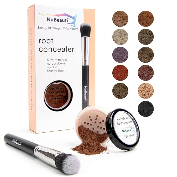 Hair Root Touch Up Powder - Light Auburn - 11 True-to-Nature Root Concealer Shades - Long-lasting, Fragrance Free, Talc & Paraben Free - With Brush