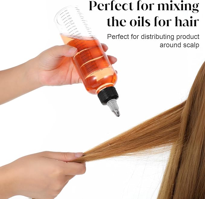 15 Pack Applicator Bottles for Hair, 8.5oz Hair Dye Plastic Squeeze Bottle with Twist-On Top Tip Cap and Clear Graduated Scale