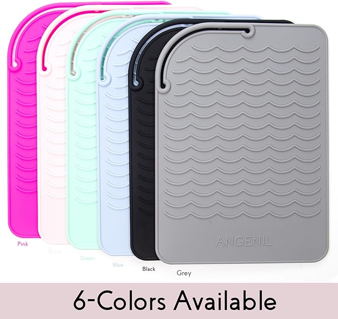 ANGENIL Heat-Resistant Silicone Mat for Hair Irons, 9 x 6.5 inch, Protecting Your Counter Safely
