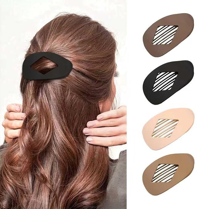 Matte Duckbill Claw Clips for Women, Strong Hold Flat Hair Clips for Thick Hair, Simple Elegant Resin Hair Clamps, Non-Slip Solid Color Hair Accessories for Work & Daily Use (C)