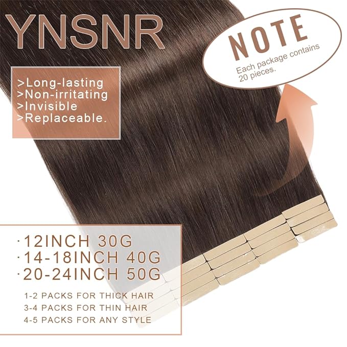 Tape in Hair Extensions Human Hair 12 Inch Human Hair 20Pcs Dark Brown Remy for Women Invisible Tape in Hair Extensions Real Human Hair
