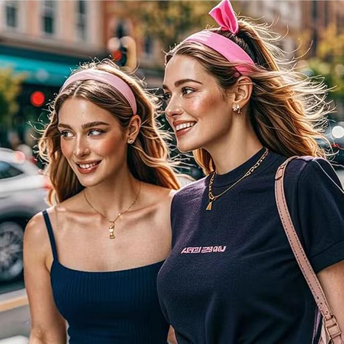 3PCS Headbands for Women Non Slip Elastic Sweat Hairbands Fashion Sports Hair Bands Soft Cloth Fabric Stretchy Headband for Workout Yoga Running