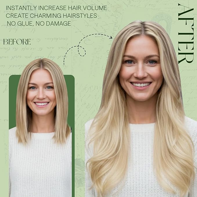 RUNATURE Balayage Clip in Hair Extensions, Natural Remy Thick Hair for Women, Double Weft Real Human Hair Extensions Clip Ins, 14 Inch 120g 7pcs #18/22/60 Ash Blonde Ombre to Bleach Blonde
