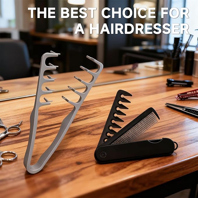 Texture Comb for Men, Voluminous Wide Tooth Comb for Fluffy & Textured Hairstyles