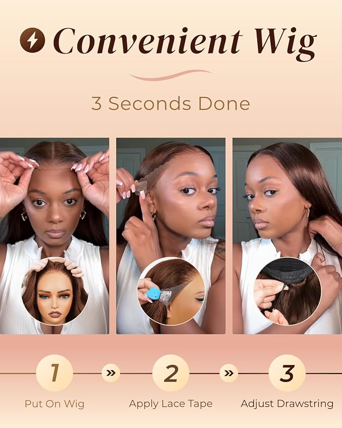 Arabella 13x6 Chocolate Brown Lace Front Wig 210% Brown Glueless Wig Human Hair Real HD Lace Front Wig True Pre Plucked Pre Bleached Pre Cut Glueless Wig (20inch,13x6 Chocolate Brown Straight wig)