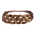 DIGUAN Hollow out Synthetic Hair Braided Headband Hairpiece Women Girl Beauty accessory for Women (Medium Brown)