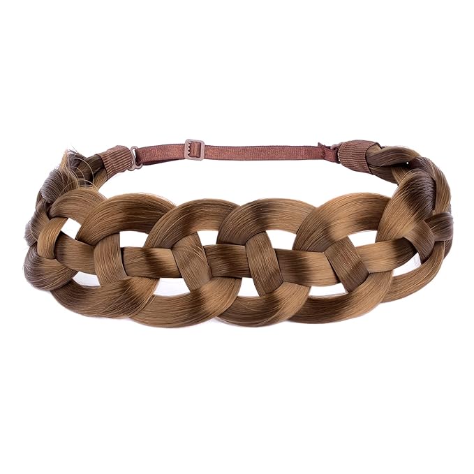 DIGUAN Hollow out Synthetic Hair Braided Headband Hairpiece Women Girl Beauty accessory for Women (Medium Brown)