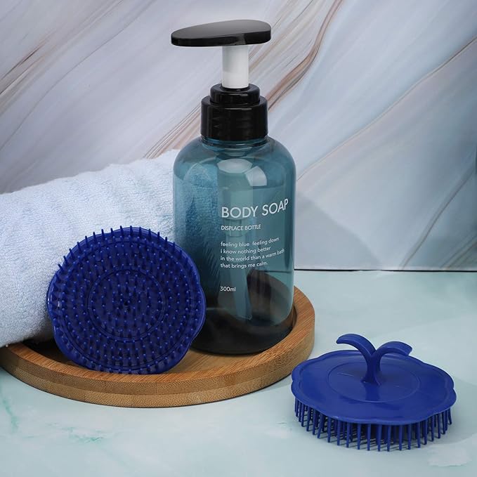 Segbeauty Hair Scalp Brush, 2Pcs Palm Massage Shampoo Brushes, Men Beard Comb Scalp Scrubber Floriated Shower Comb for Washing Hair, Pet Shower Grooming, Salon, Travel