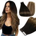 Full Shine Tape in Hair Extensions Human Hair Color Balayage 1B Black Ombre 6 Brown And 27 Blonde Tape ins Human Hair Extensions 18Inch Seamless Skin Weft 50Gram Invisible Human Hair 20Pcs for Women