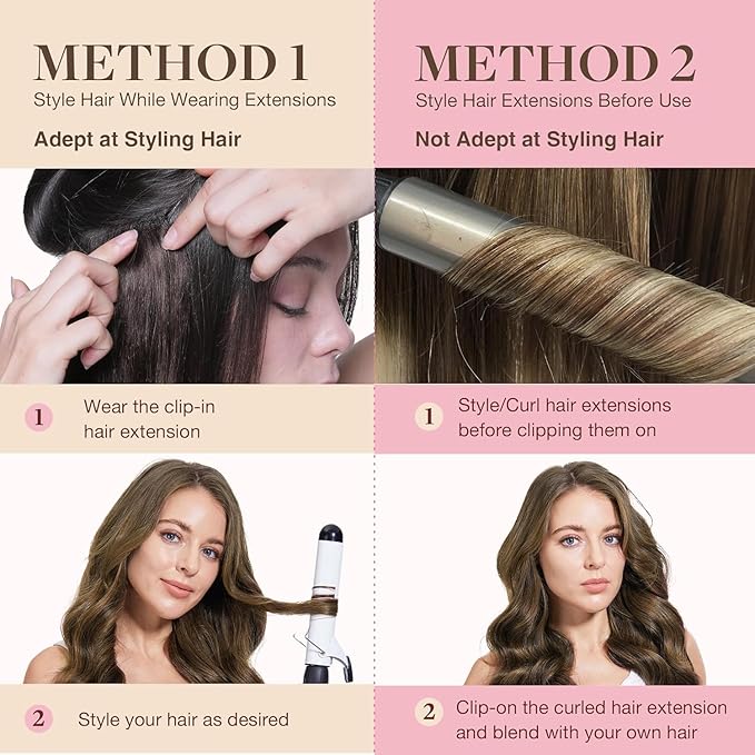 GOO GOO Clip in Hair Extensions Real Human Hair, Remy Human Hair Extensions Clip ins for Women, Natural Human Hair, 20 Inch 130g 7Pcs, 2C/4E/6C Brown Sugar Swirl Highlights