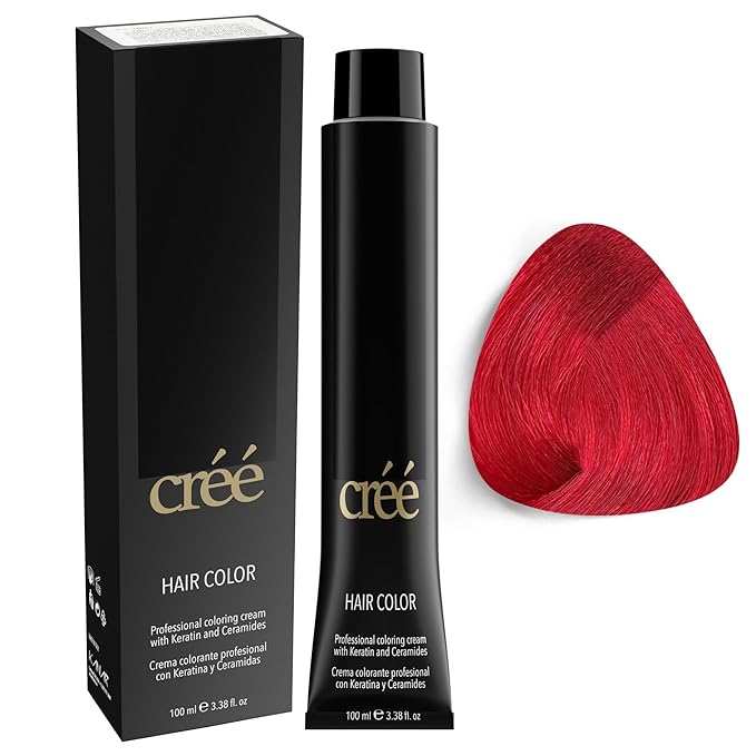 Cree Professional Red - Permanent Hair Color - Long Lasting, Rich Vibrant - Gray Coverage 100ml - 3.4 fl.oz.