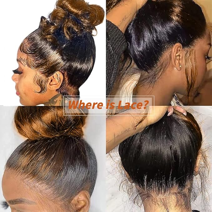200% Density Full 360 Lace Front Wigs Human Hair Wigs For Women 1B/30 Ombre Lace Front Wig 360 Glueless Wigs Body Wave Lace Frontal Wigs Balayage Wig 360 Frontal Wigs(20 Inch)