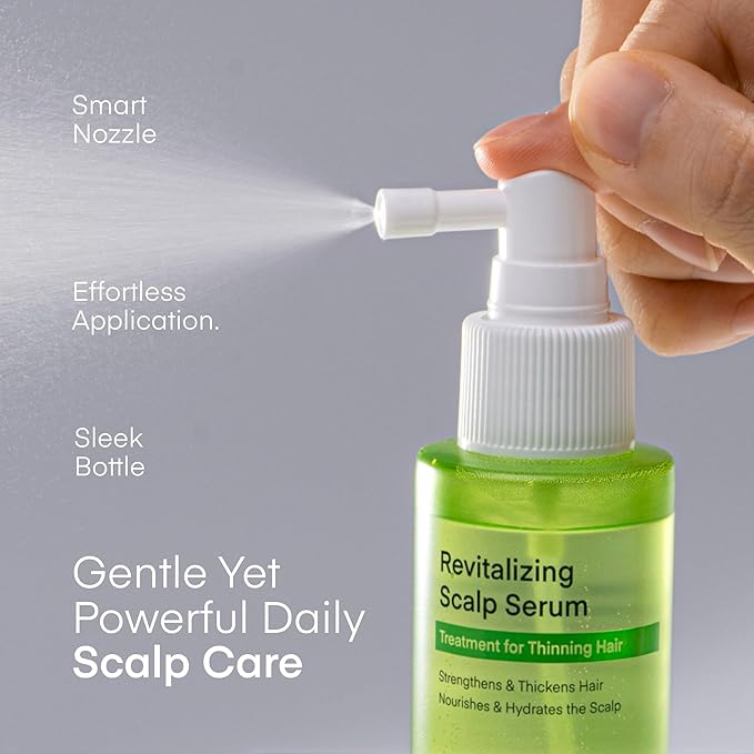Scalp Serum for Hair Growth Spray – Korean Vegan Treatment for Hair Loss, Thinning & Itchy Scalp, Non-Greasy, Lightweight Formula to Exfoliate Dandruff & Strengthen Roots – For Men & Women (100 mL)