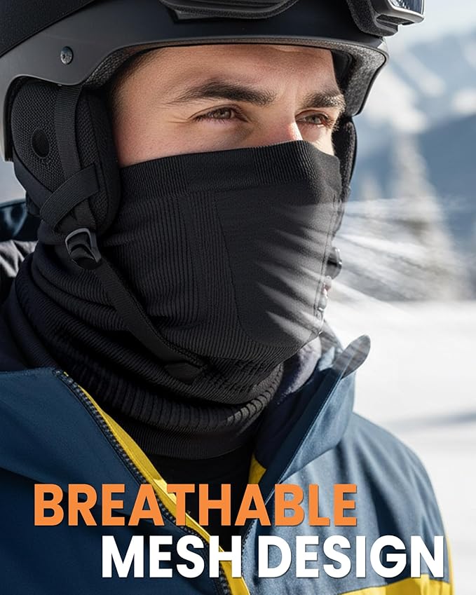 Winter Neck Warmer Gaiter Ski Face Mask, Breathable Fleece Balaclava Windproof Cold Weather Scarf