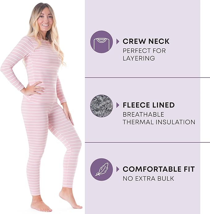 Rocky Thermal Underwear Women Long Johns Womens Thermals Top Bottom Set Fleece Lined Under Wear Clothes Base Layer Thermals