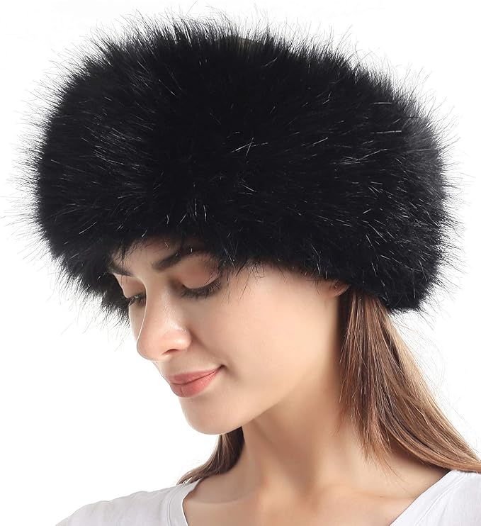 sy soul young Faux Fur Headband with Elastic for Women's Winter Earwarmer Earmuff