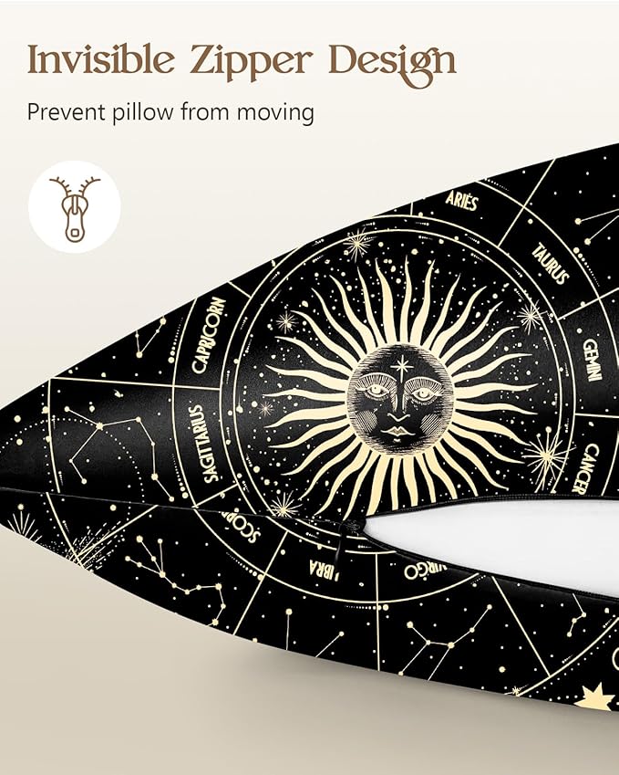 2 Pack Mulberry Silk Pillowcase for Hair and Skin - Standard Size 20 x 26 Inches with Hidden Zipper Sun Moon 19 Momme Soft Sleeping Silk Pillow Case for Women, Moms