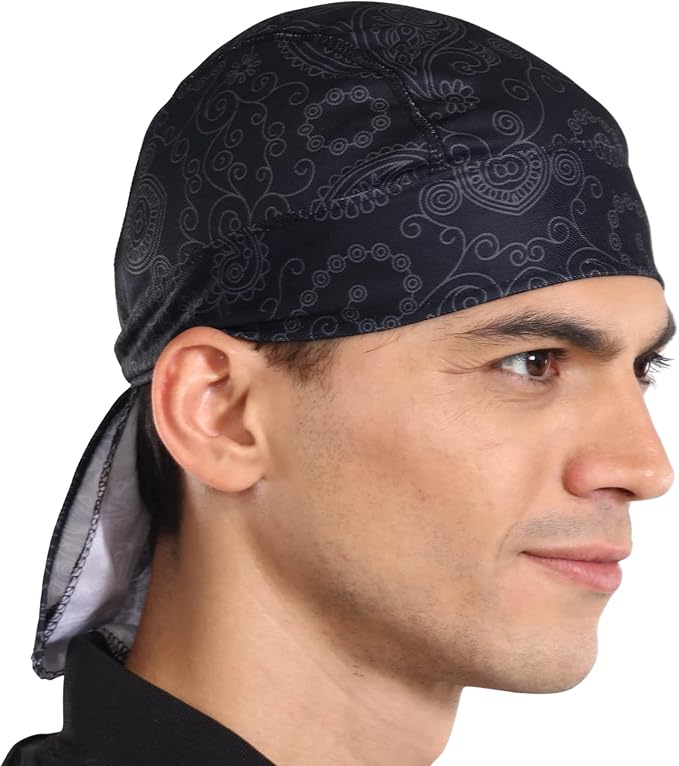 Cooling Helmet Liners - Do Rag Skull Caps for Men - Cooling Head Wraps, Hard Hat Liner - Motorcycle Pirate Bandana