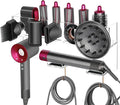 Wall Mount Holder Compatible with Dyson Airwrap Styler Supersonic Hair Dryer, Organizer for Storage Attachments, Rack with Hooks for Accessories Nozzles Barrels Brushes