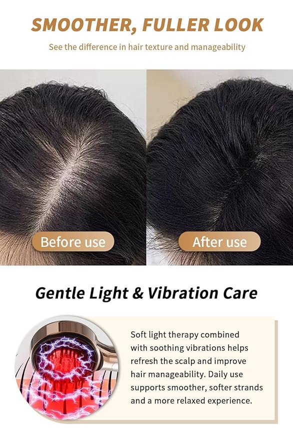 All-in-One Upgrade – 3-in-1 Electric Scalp Comb with Oil Applicator, Detangling Hair Brush, IPX7 Waterproof, Cordless Portable Design