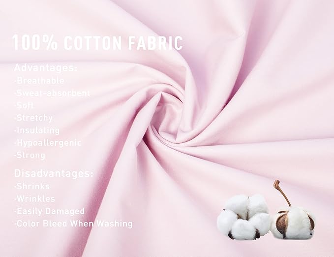 Sunflower King Pillowcases Set of 2, 100% Cotton King Pillow Cases 2, 20×40 inches Light Pink, Soft and Breathable