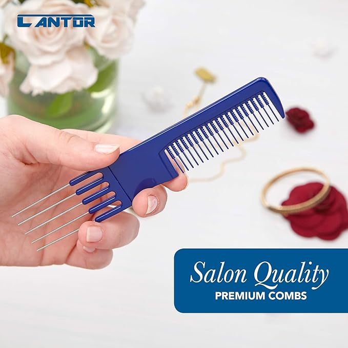 Lift Teasing Comb and Hair Pick 5 Pack Stainless Steel Lifts - Chemical and Heat Resistant Detangler - Anti Static Comb For All Hair Types By Cantor
